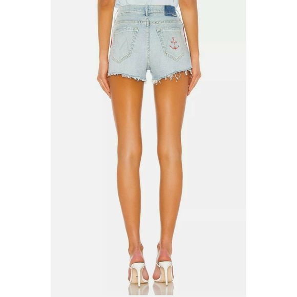MOTHER Easy Does It Denim Short Thanks Again Racer - Picture 3 of 12